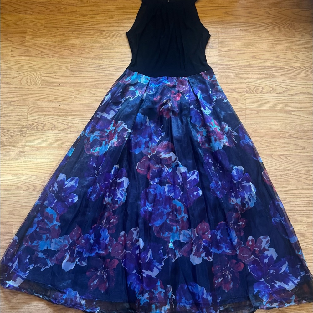 Floral Maxi Dress with Black Top